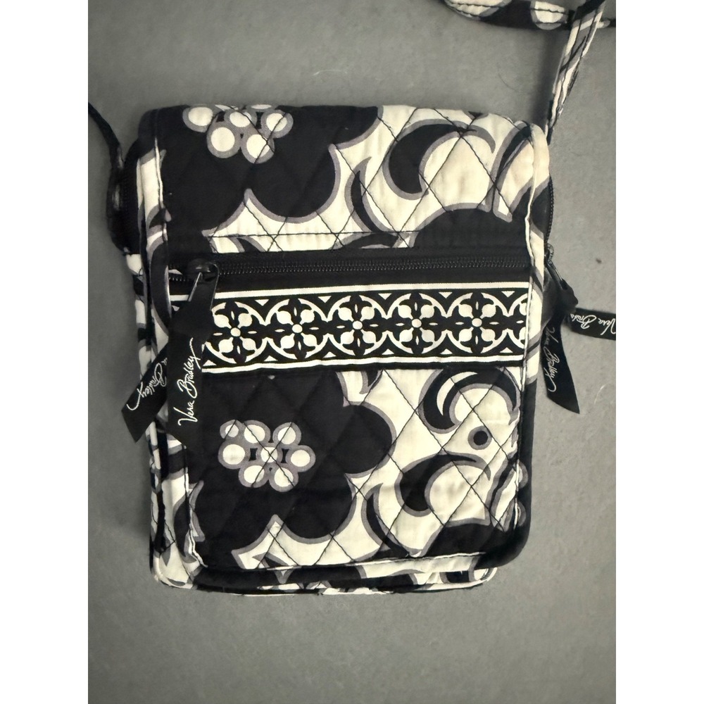 Vera Bradley Mini Hipster Crossbody Nigh and Day Black White Gray Retired